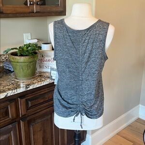 Black Heather Performance Tank Athletic Gym Scrunch Back Top Womens New Activ8